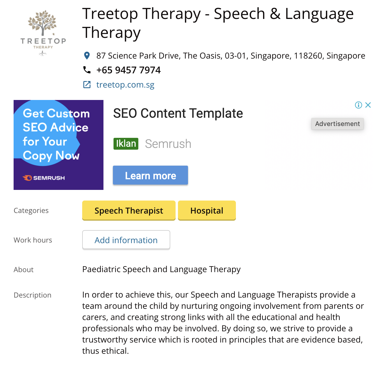 Yellow Place- Treetop speech therapy round up